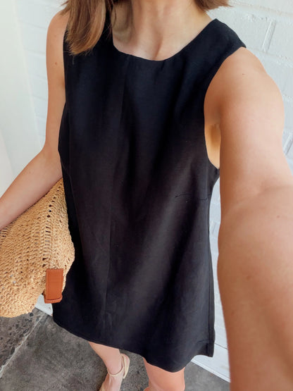 COOPER LINEN SLEEVELESS MINI DRESS