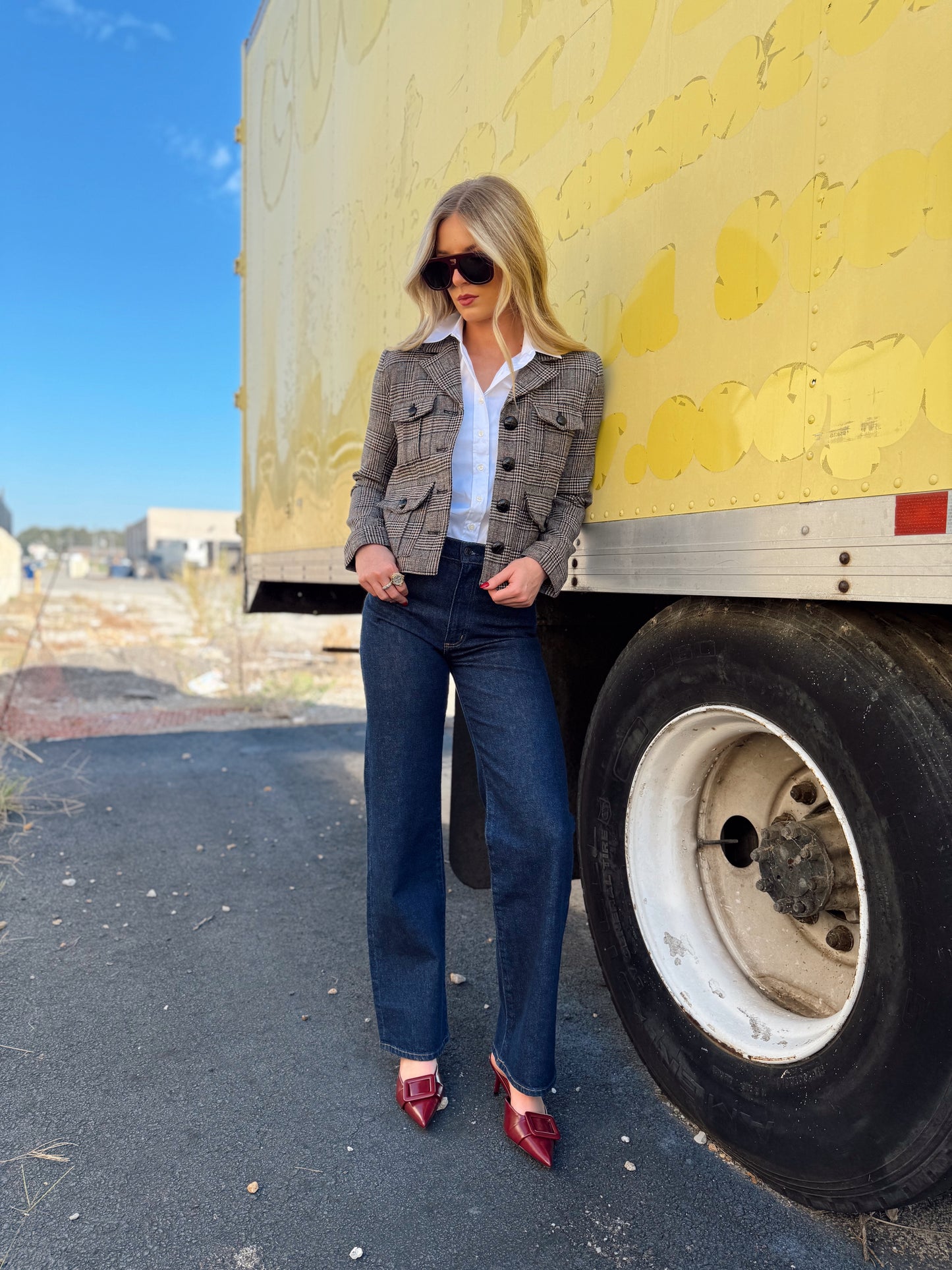 EDEN PLAID DOUBLE POCKET JACKET