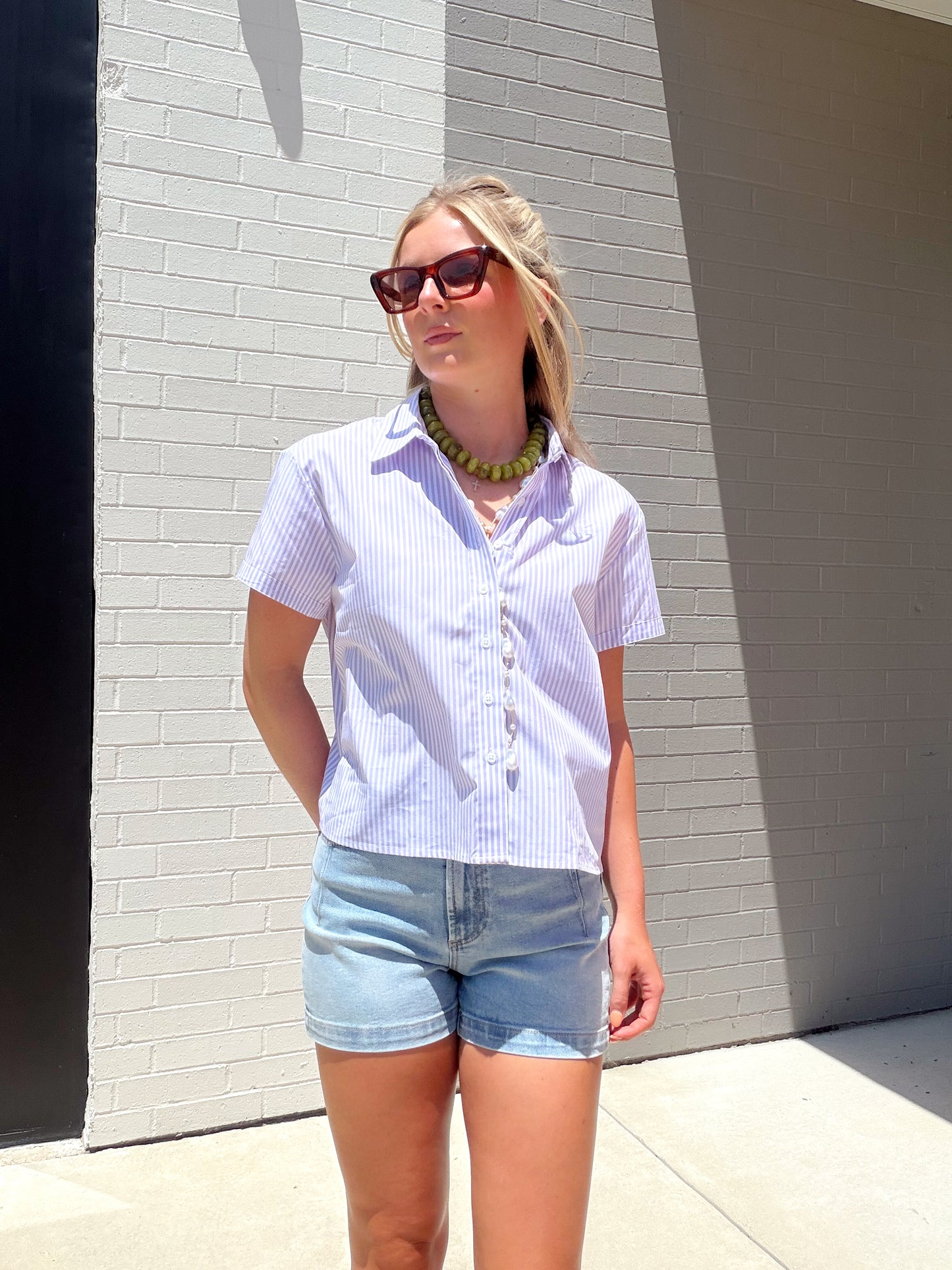 THE BOXY SHORT SLEEVE CROPPED SHIRT - 2