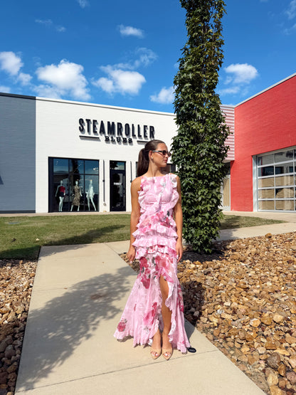 ELEANORA SLEEVELESS RUFFLE GOWN