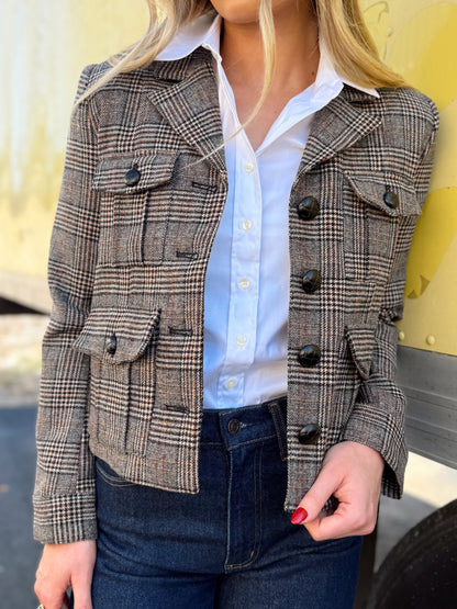 EDEN PLAID DOUBLE POCKET JACKET