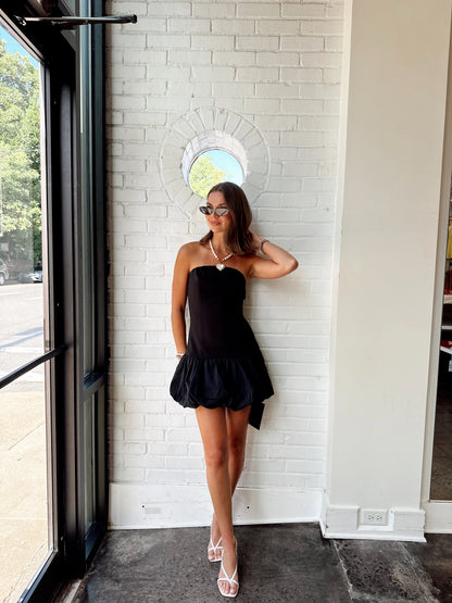 STRAPLESS BUBBLE MINI DRESS