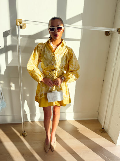 JOY BELTED BUTTON DOWN DRESS