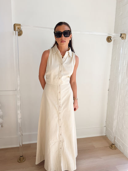 IVY SLEEVELESS BUTTON DOWN MAXI