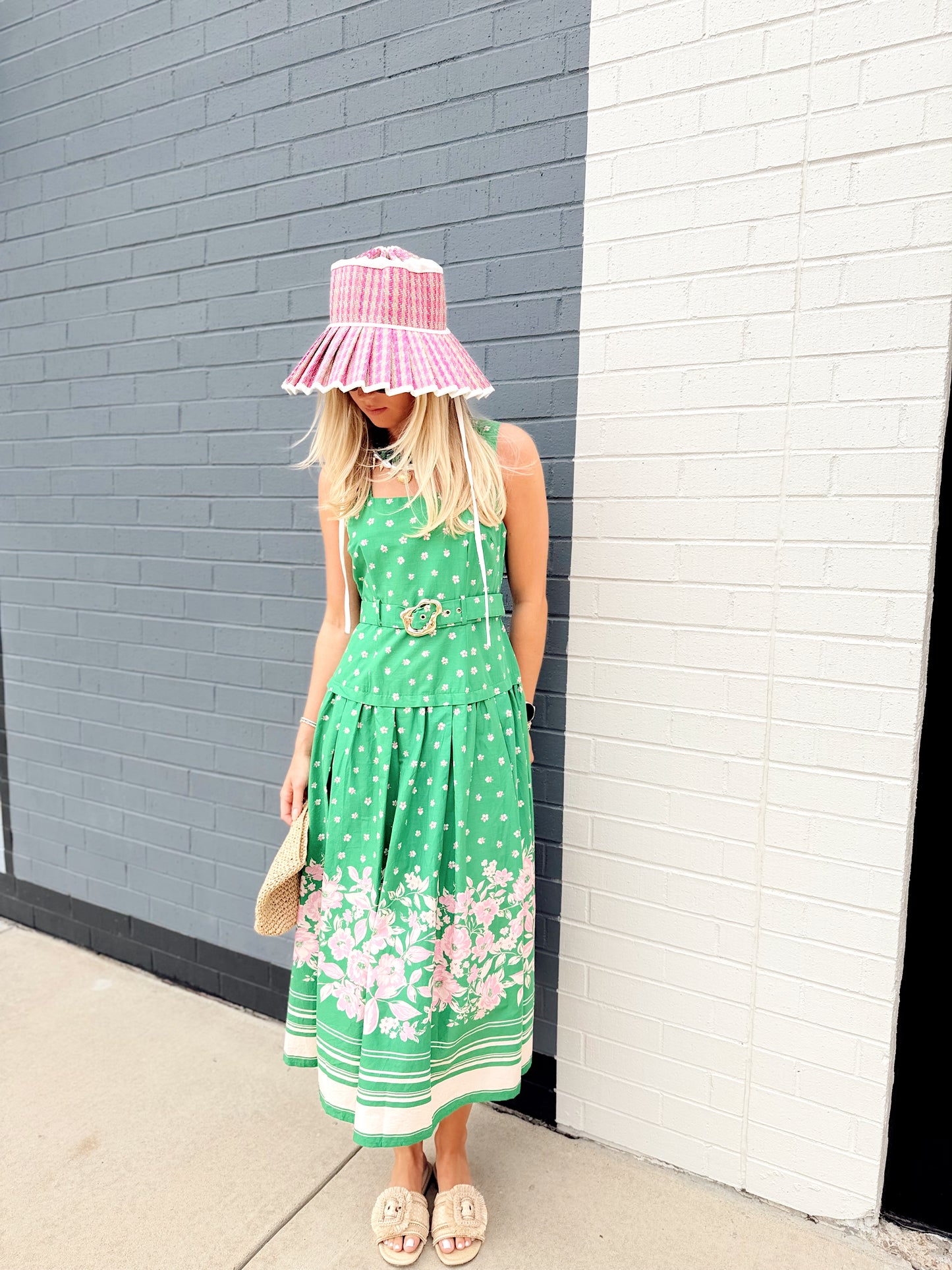 FLORAL BELTED DRESS
