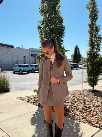 NAYA HERRINGBONE BUCKLE MINI SKIRT