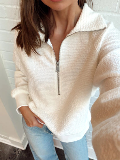 TEXTURED ZIP UP POPOVER
