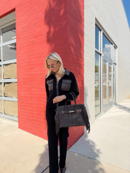 AVERY LEATHER SWEATER