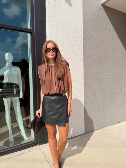 PAULI LEATER MINI SKIRT