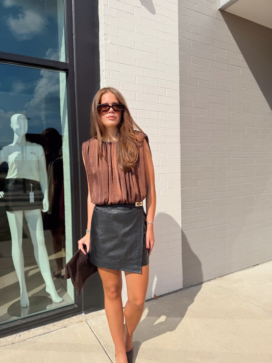 PAULI LEATER MINI SKIRT