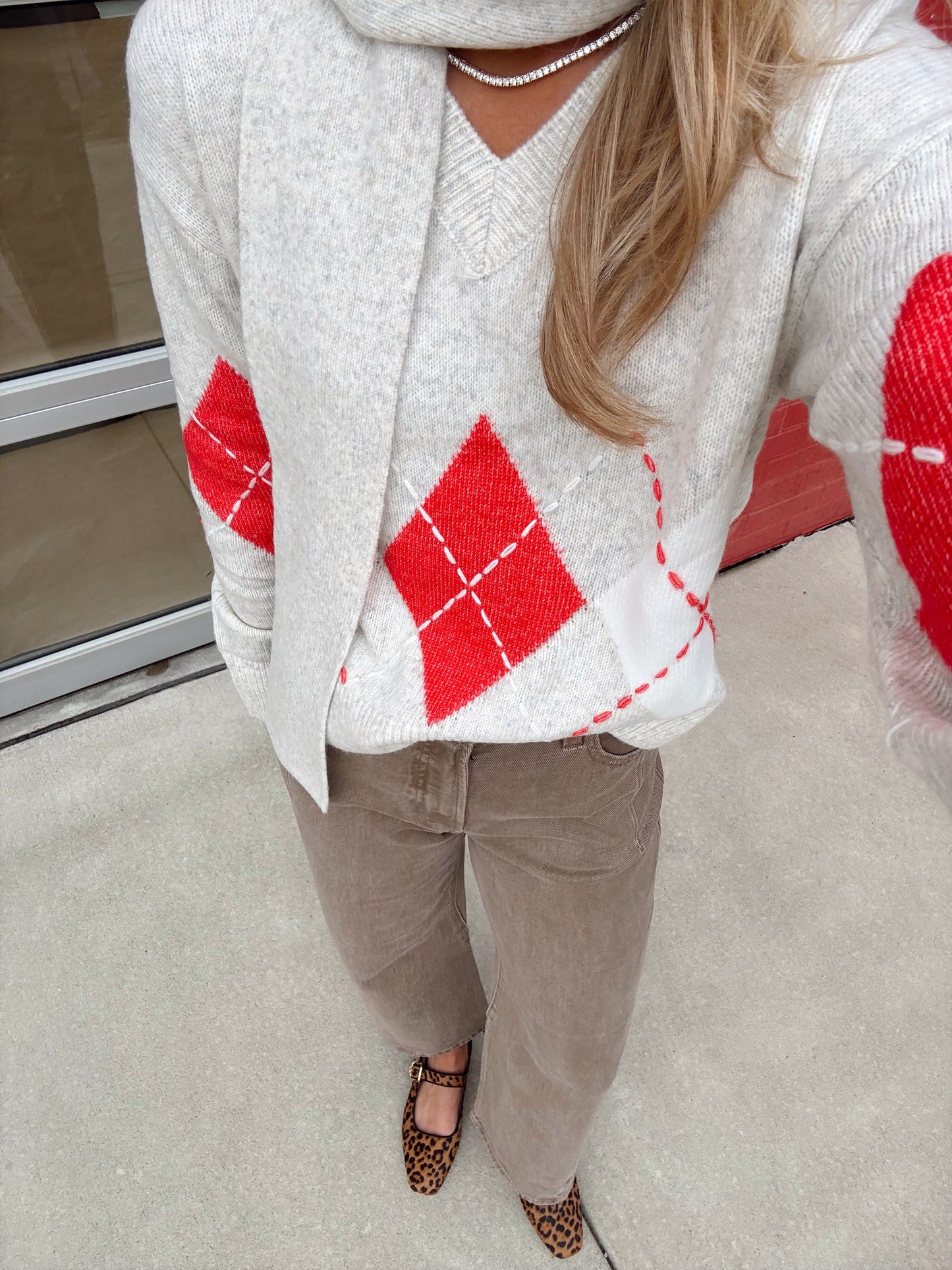 ARGYLE SCARF SWEATER