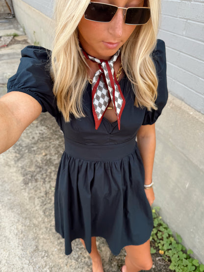 SCALLOPED NECKLINE DRESS