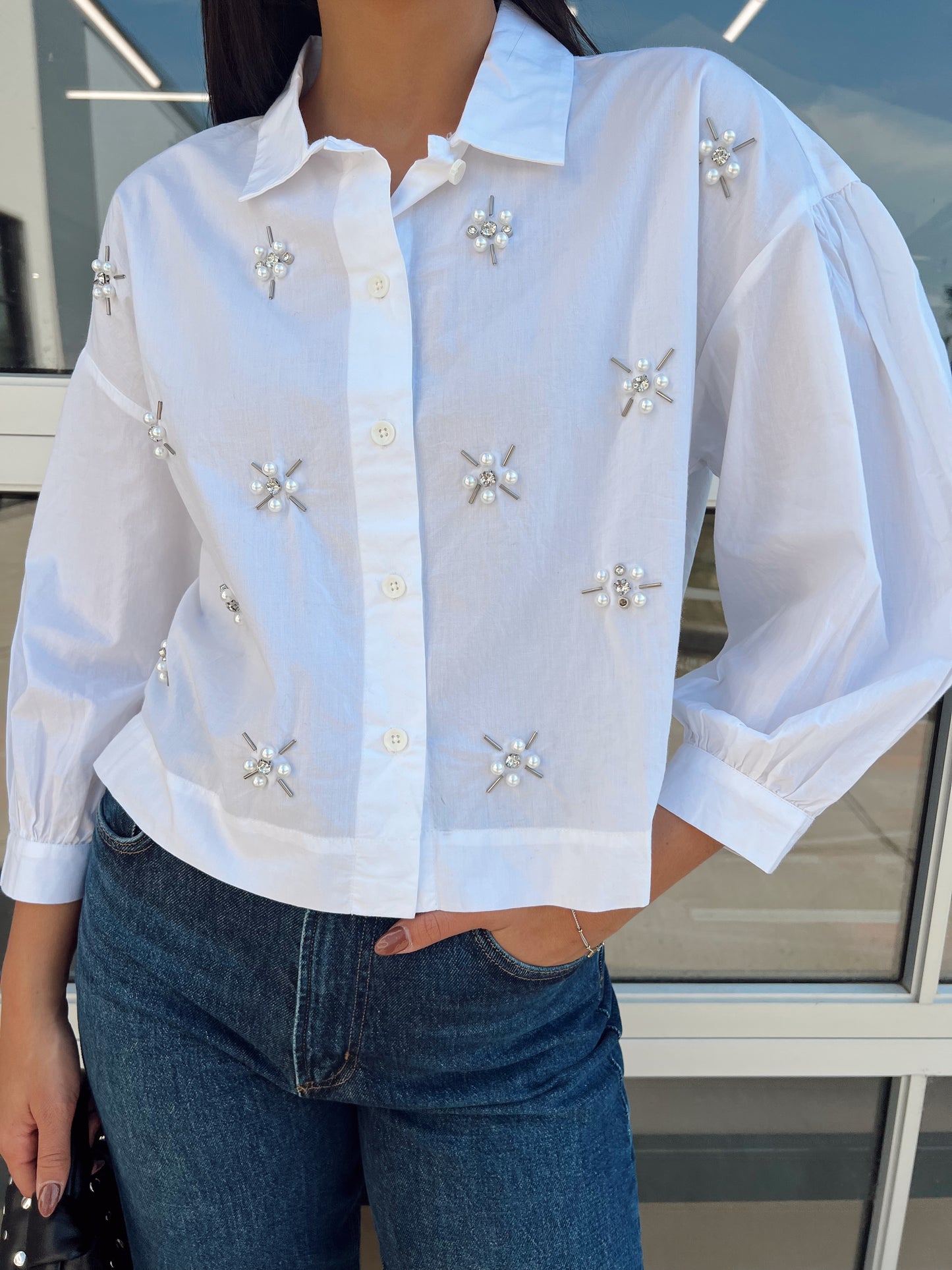 EMBELLISHED BUTTON DOWN