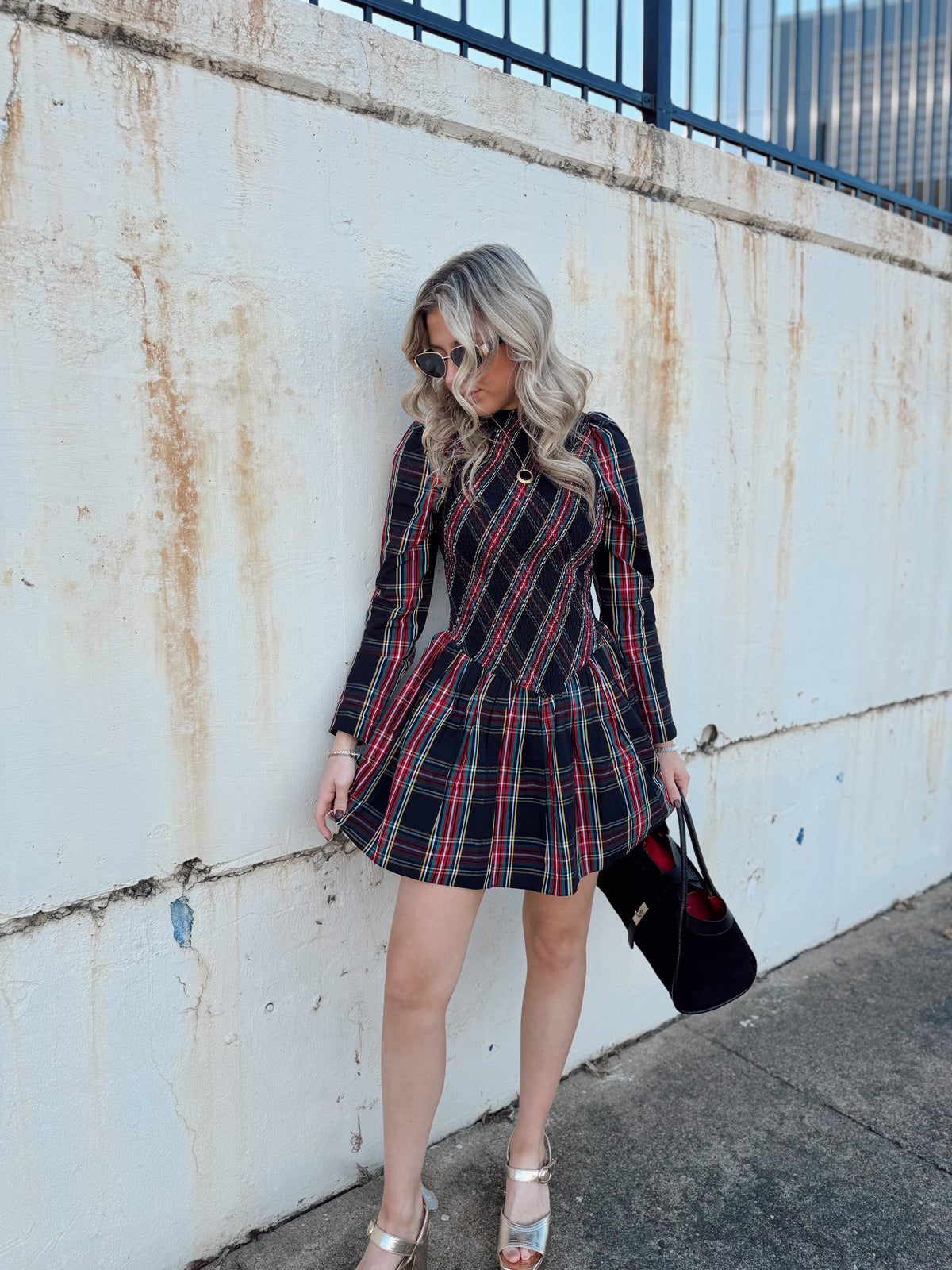 MERI PLAID MINI DRESS