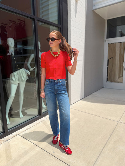 LEIA SHORT SLEEVE KNIT TOP