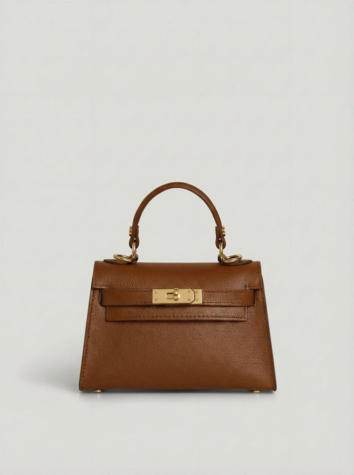 GENUINE SAFFIANO LEATHER HANDBAG WITH STRAP