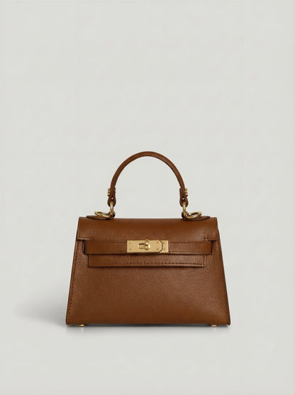 GENUINE SAFFIANO LEATHER HANDBAG WITH STRAP