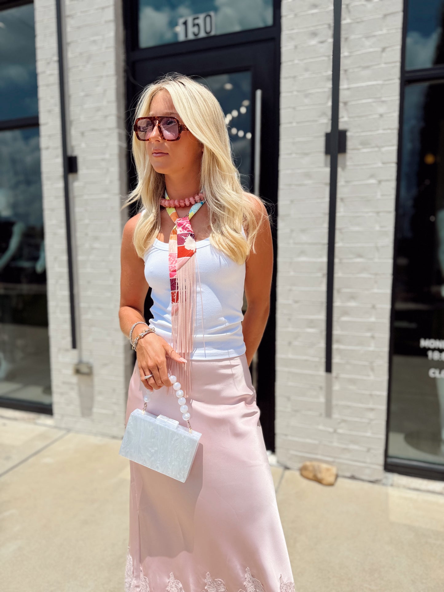 LACE TRIM MIDI SKIRT
