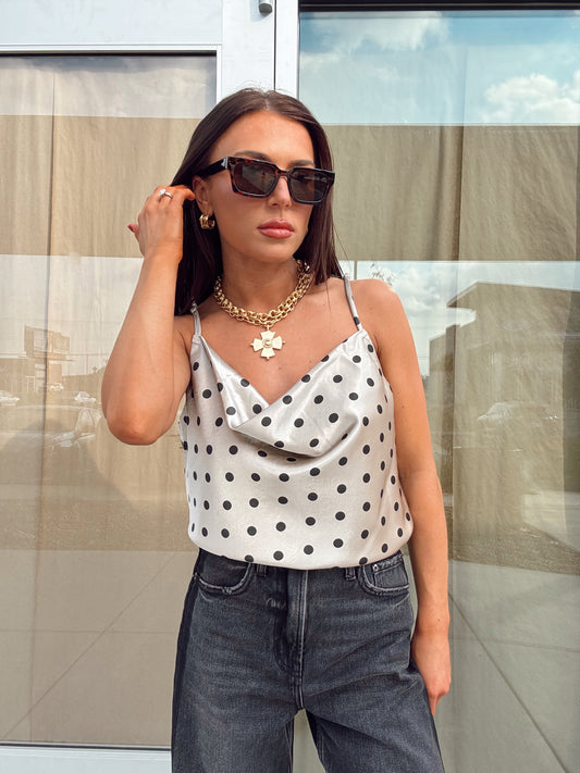 POLKA DOT SATIN CAMI