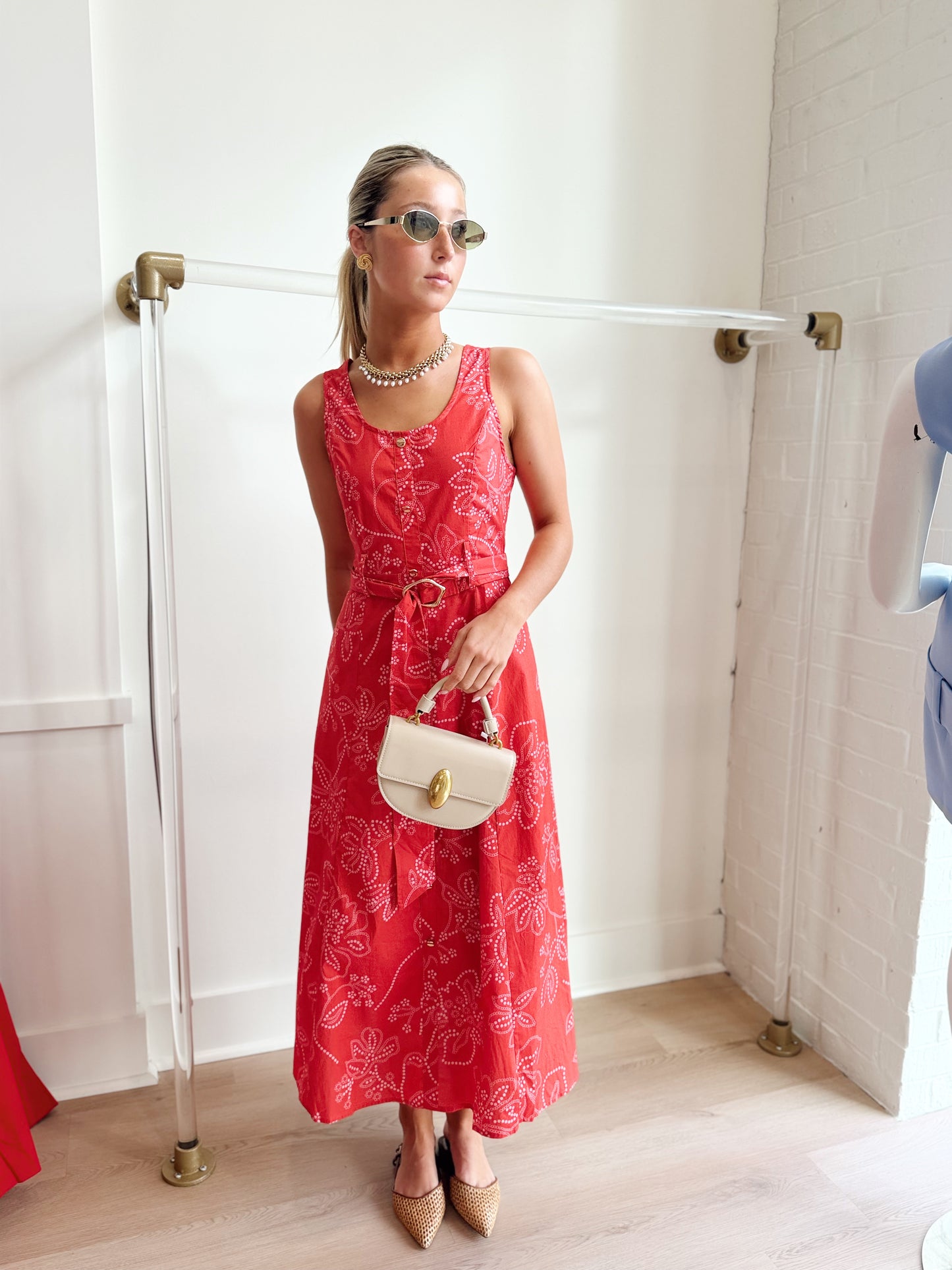 BANDANA MIDI BUTTON UP DRESS
