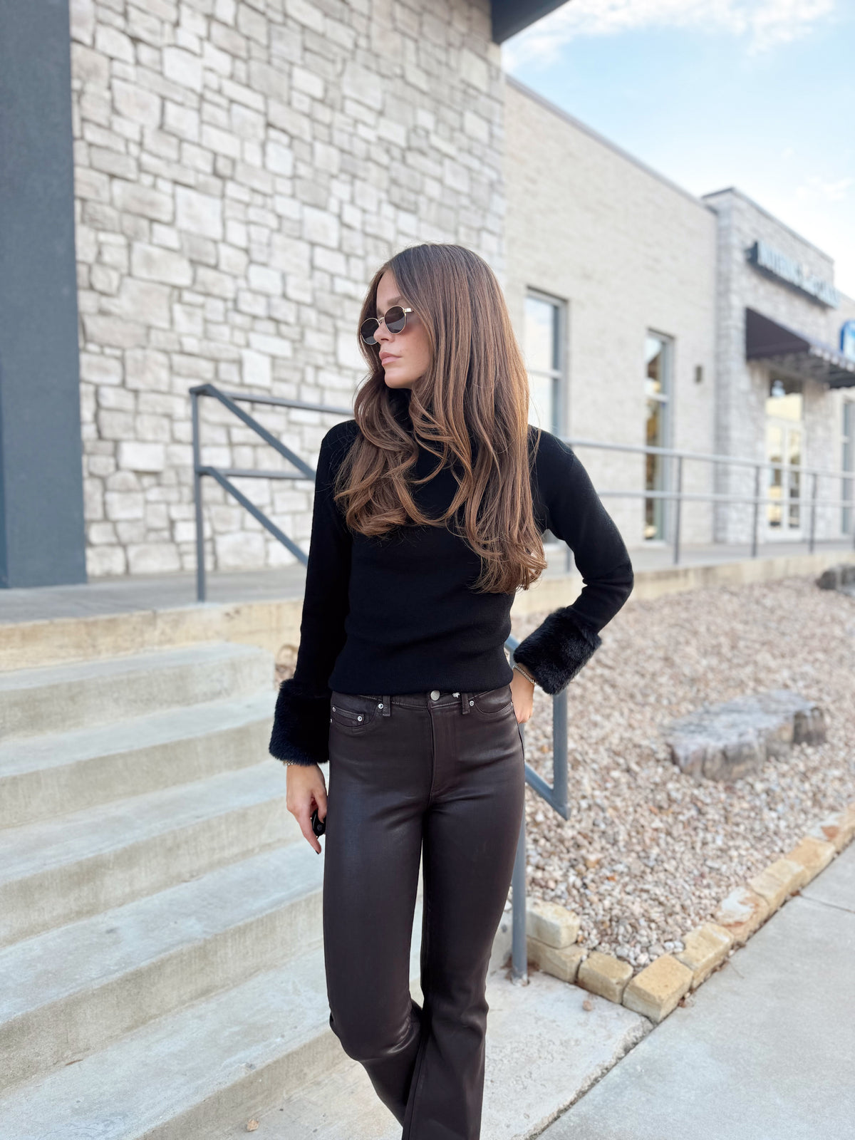 MORITZ FUR CUFF SWEATER
