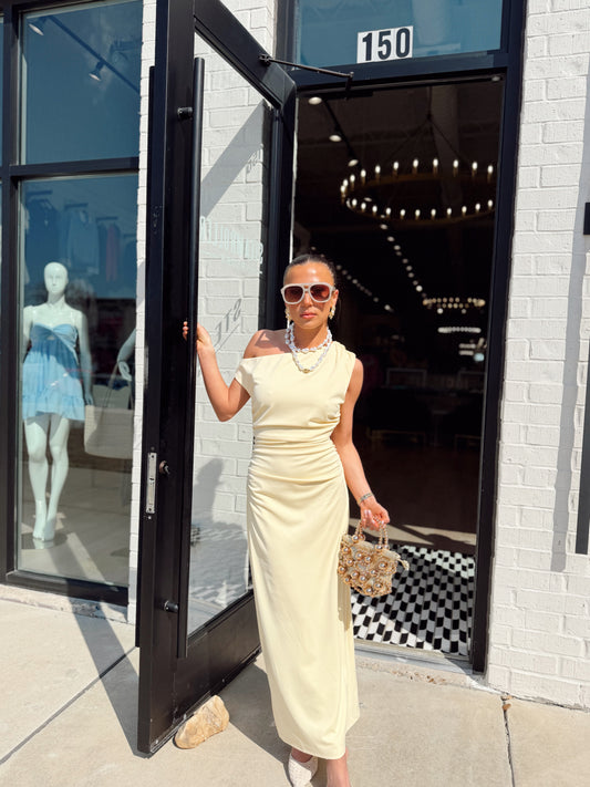 BUTTER OFF SHOULDER DRESS