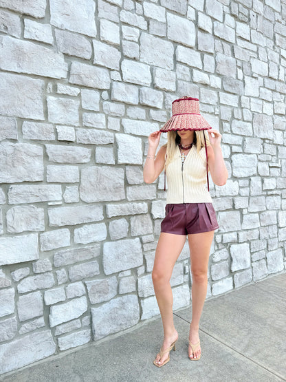 PHOEBE ZIP UP RIBBED TANK