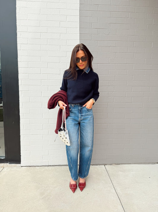 DASH DENIM COLLAR PULLOVER