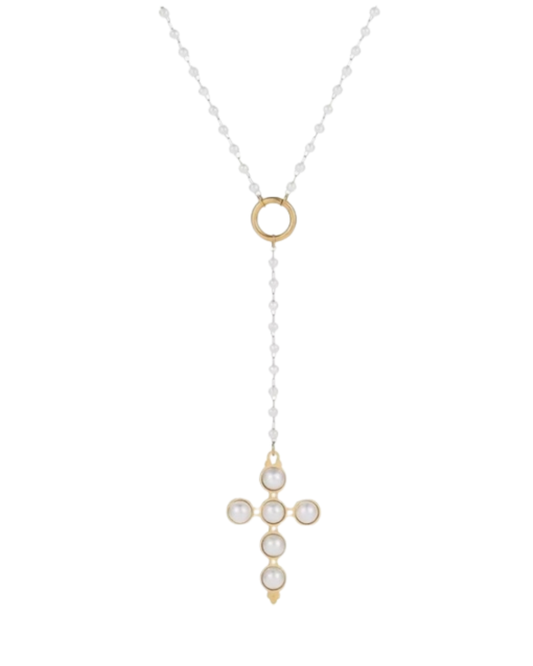 FAITH PEARL CROSS NECKLACE