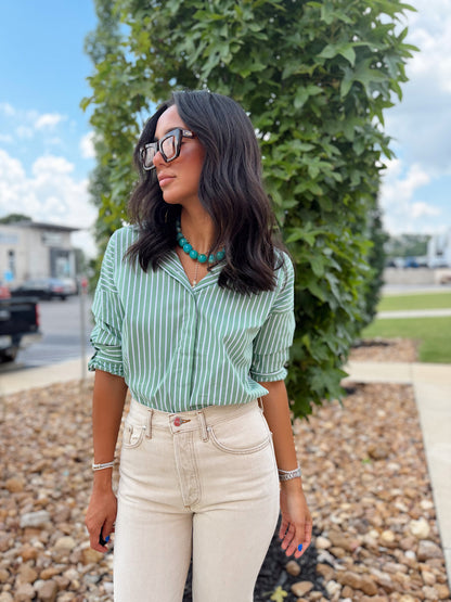 STRIPED BUTTON DOWN SHIRT