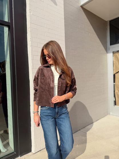 ALL DAY CROPPED SUEDE JACKET