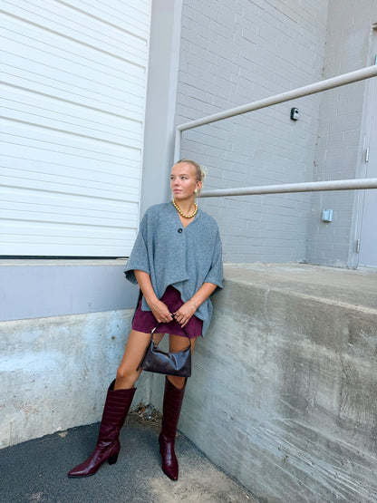 PERSEPHONE SLEEVELESS SHAWL NECK PULLOVER