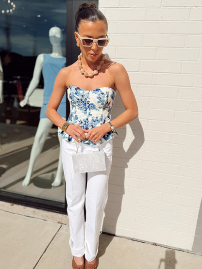 VALERIE FLORAL PEPLUM TOP