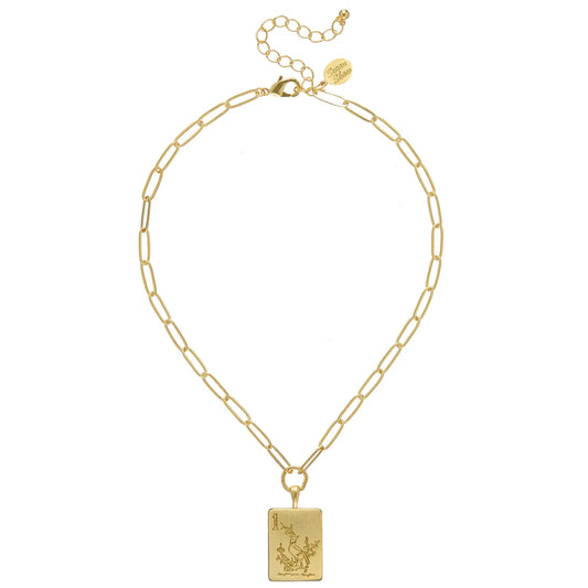BAM BIRD MAHJONG TILE PAERCLIP NECKLACE