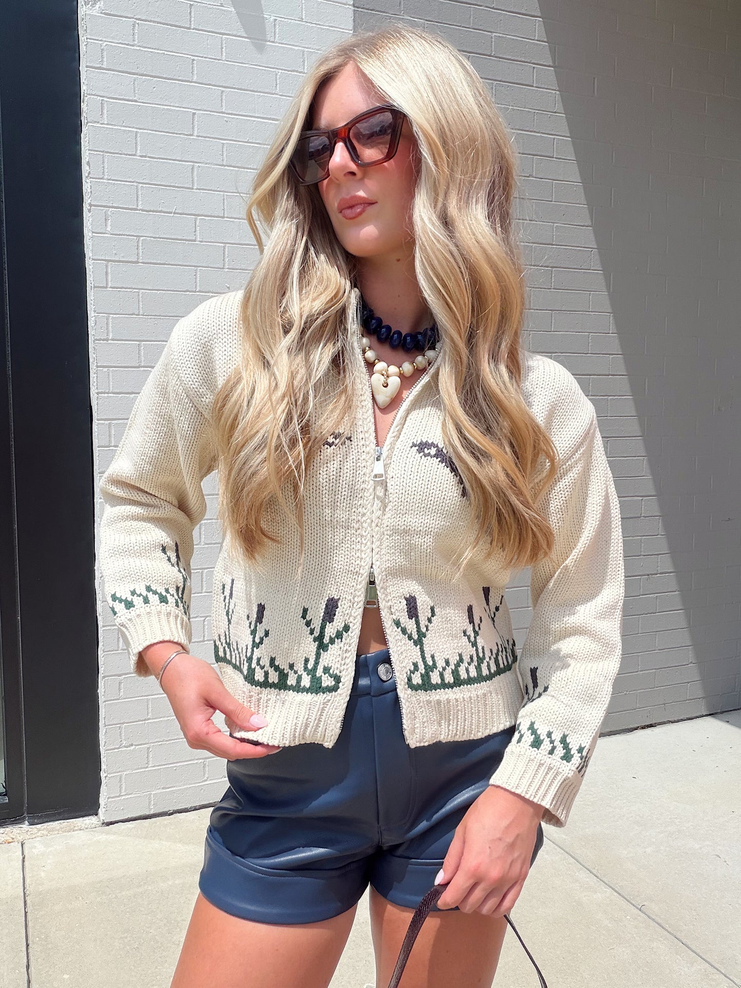 SONG BIRD ZIP SWEATER