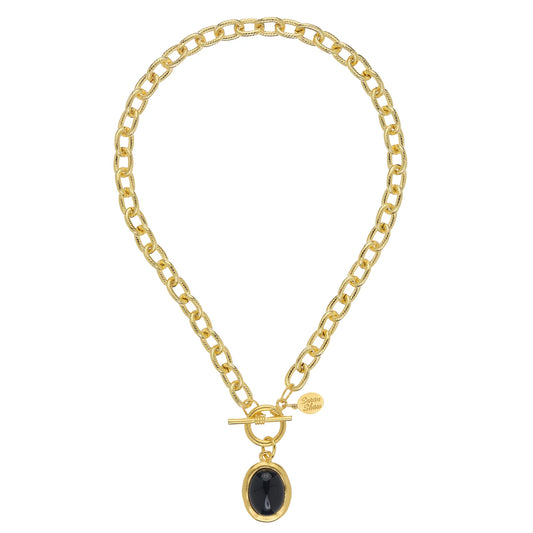 BLACK ONYX TOGGLE NECKLACE