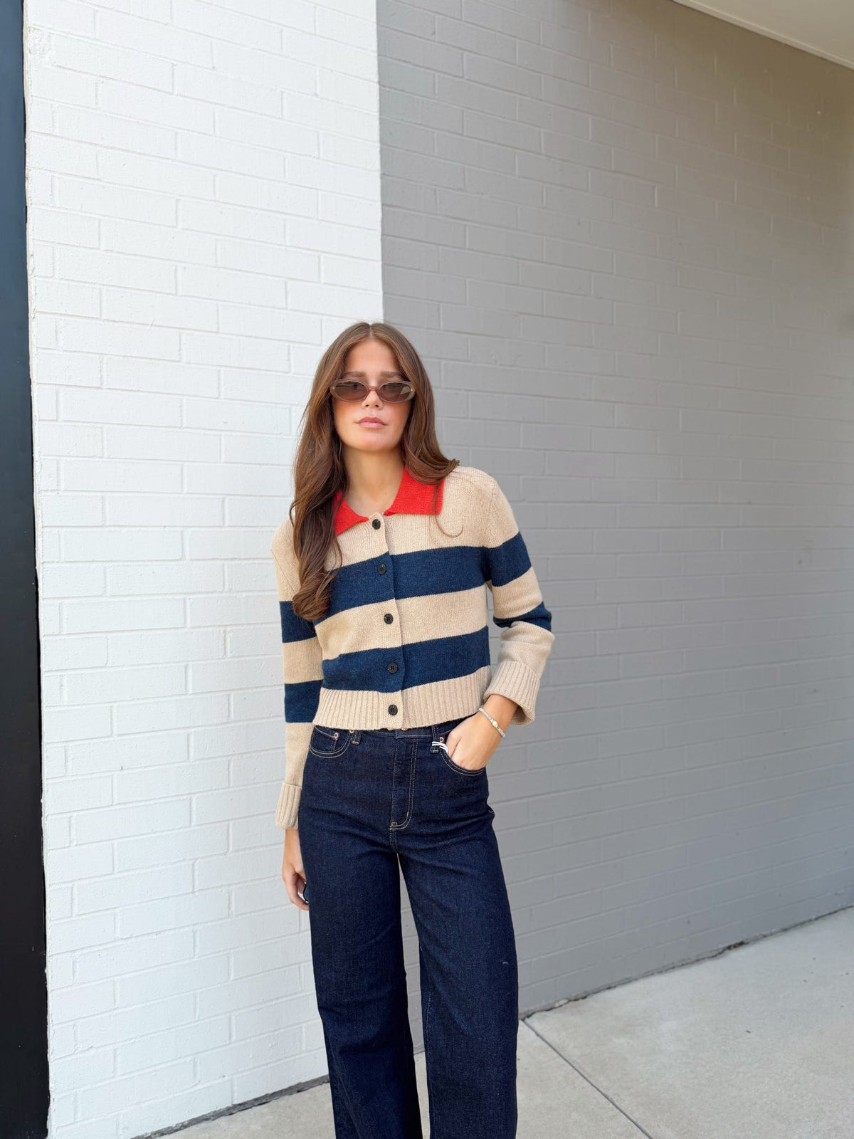 COLLAR BUTTON UP SWEATER