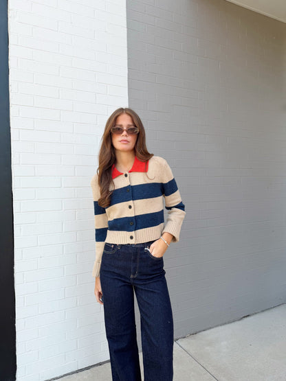 COLLAR BUTTON UP SWEATER