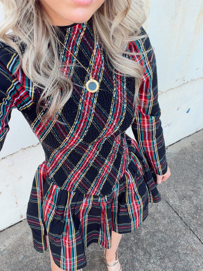 MERI PLAID MINI DRESS