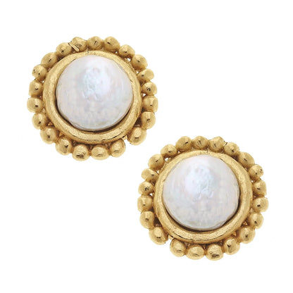 GOLD WITH GOLD COIN PIERCED EARRINGS