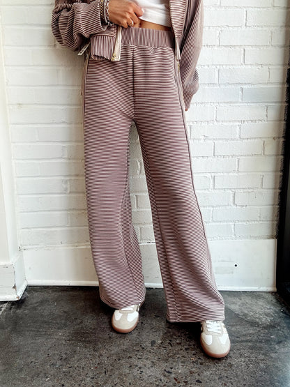 STRIPE CORD FLEECE PANT