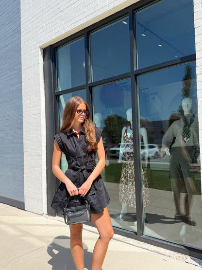 SHIRT NECK PLEATED DRESS