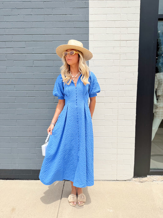 BUTTON UP MIDI DRESS