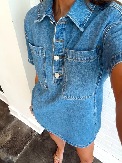EASY GOER DENIM DRESS