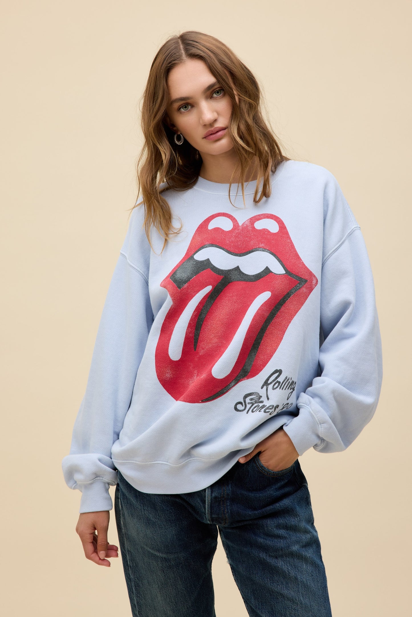 ROLLING STONES BIG TOUNGE ‘89 OVERSIZED CREW SWEATSHIRT