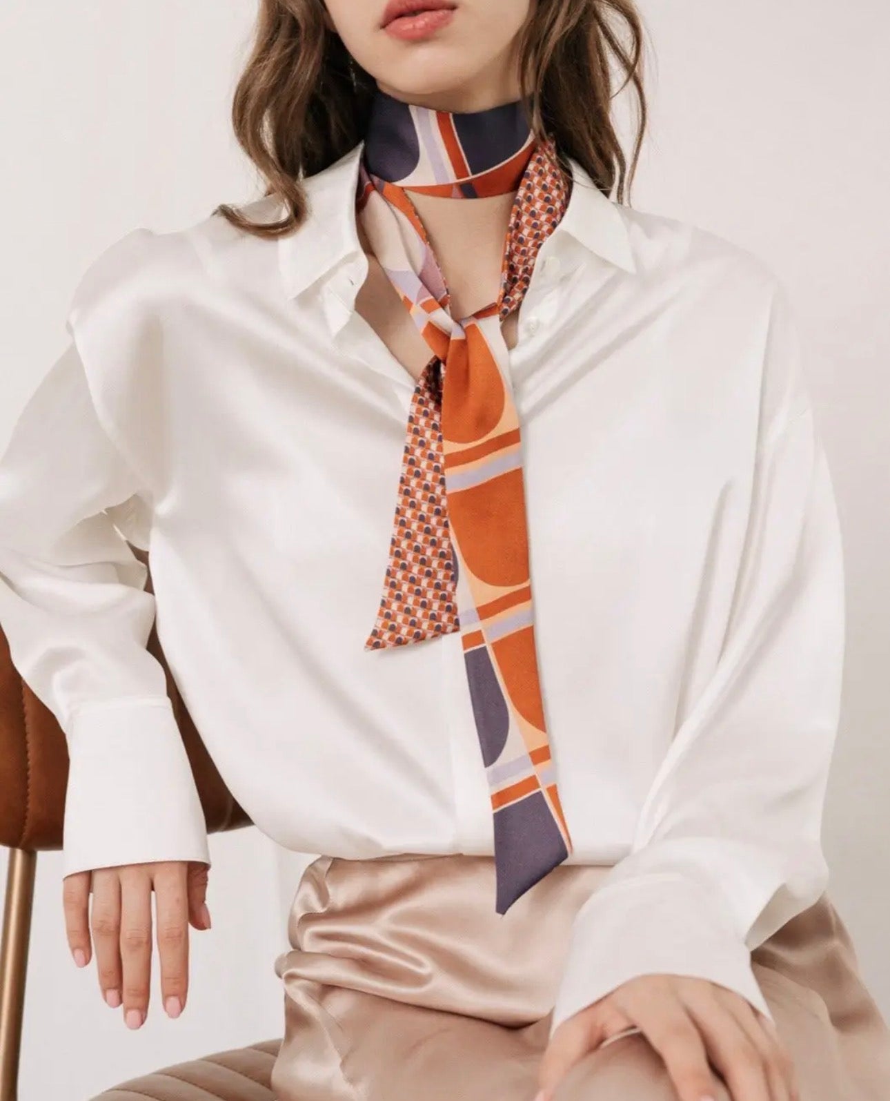 MODULAR SILK SKINNY SCARF