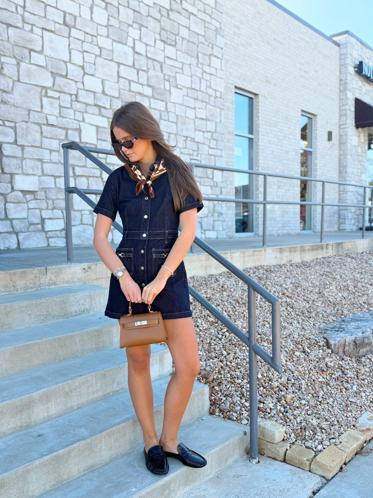 CRUSH DENIM DRESS