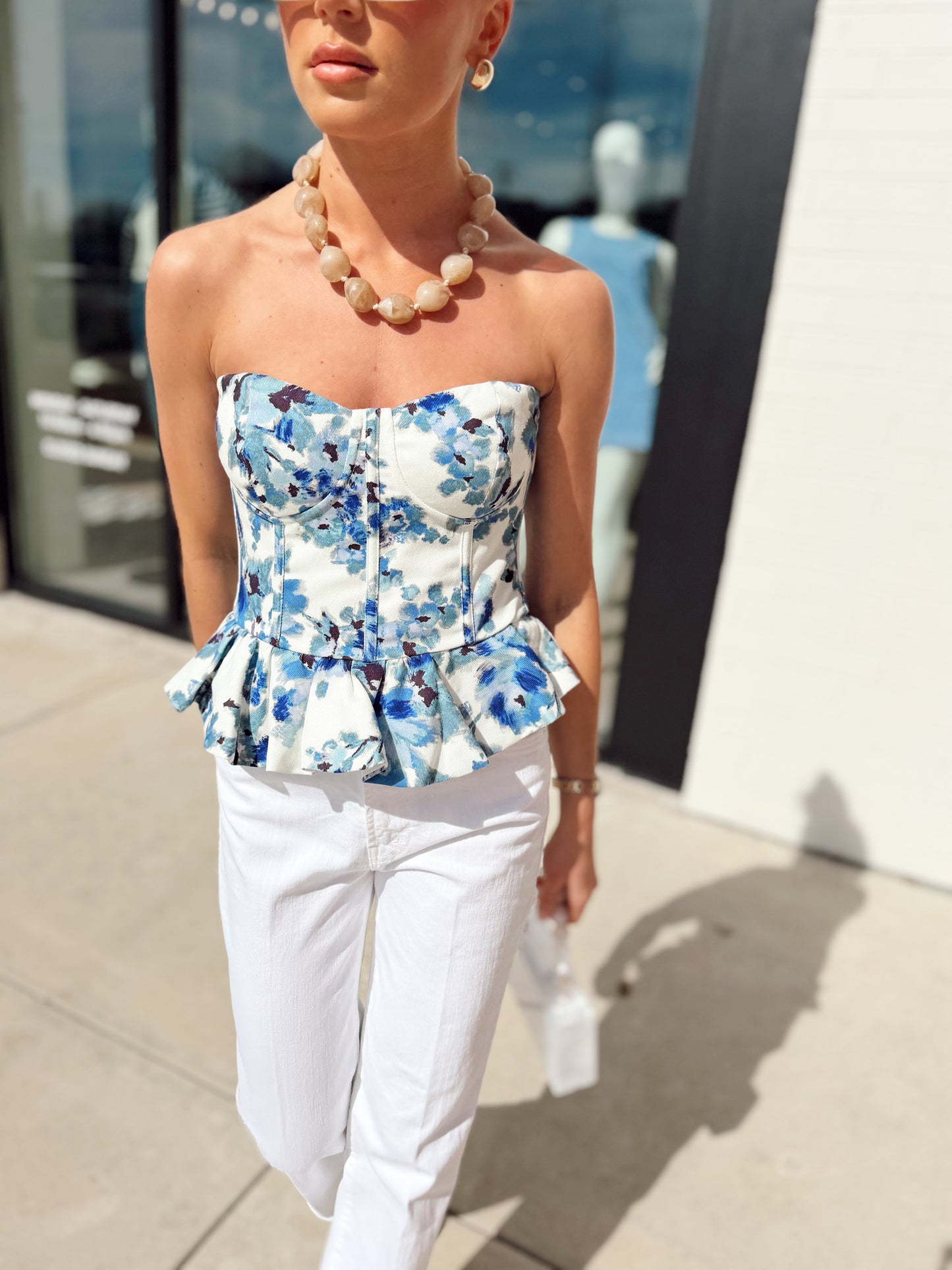 VALERIE FLORAL PEPLUM TOP