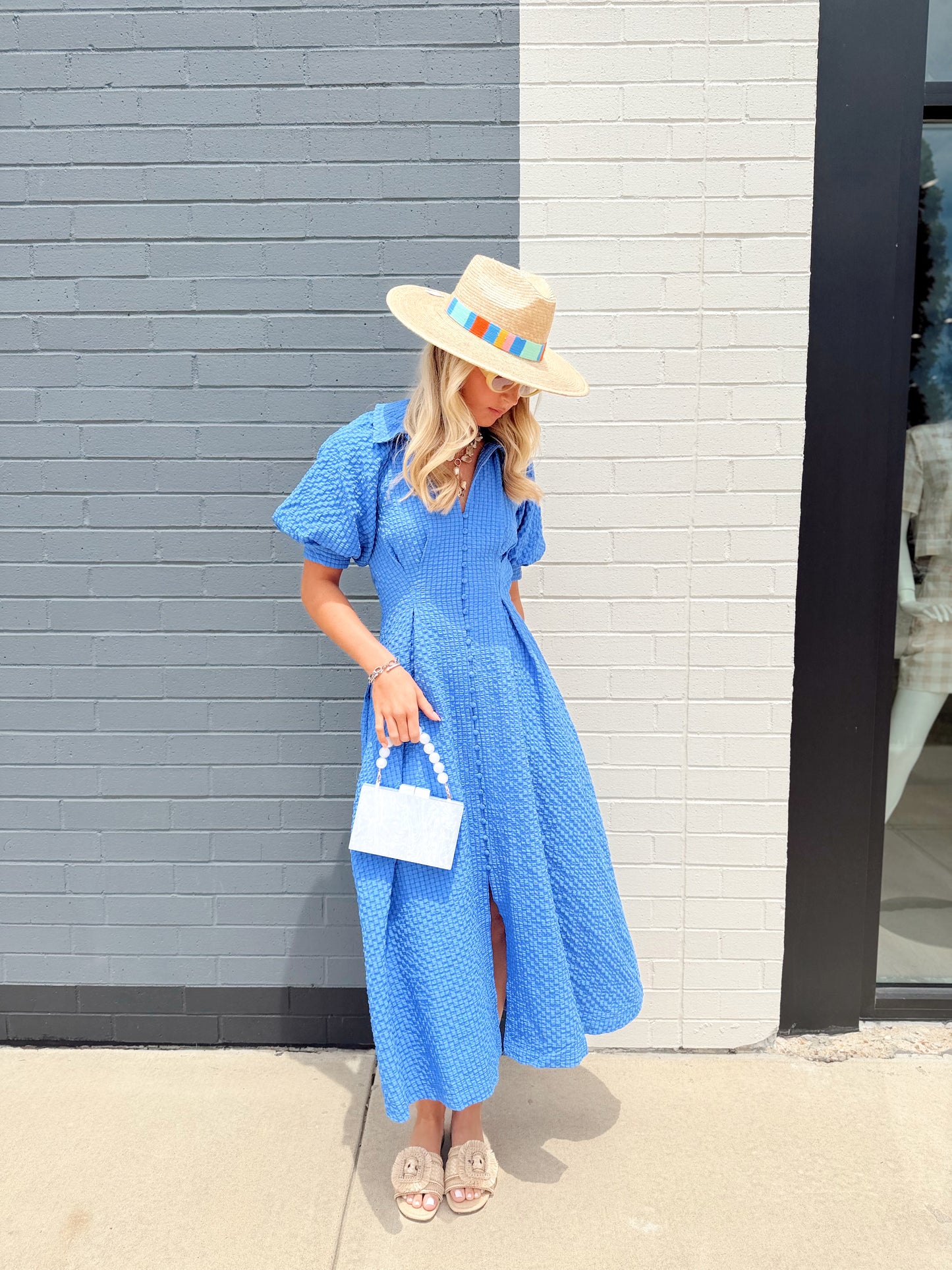BUTTON UP MIDI DRESS