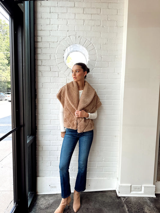 FUR COLLARED VEST